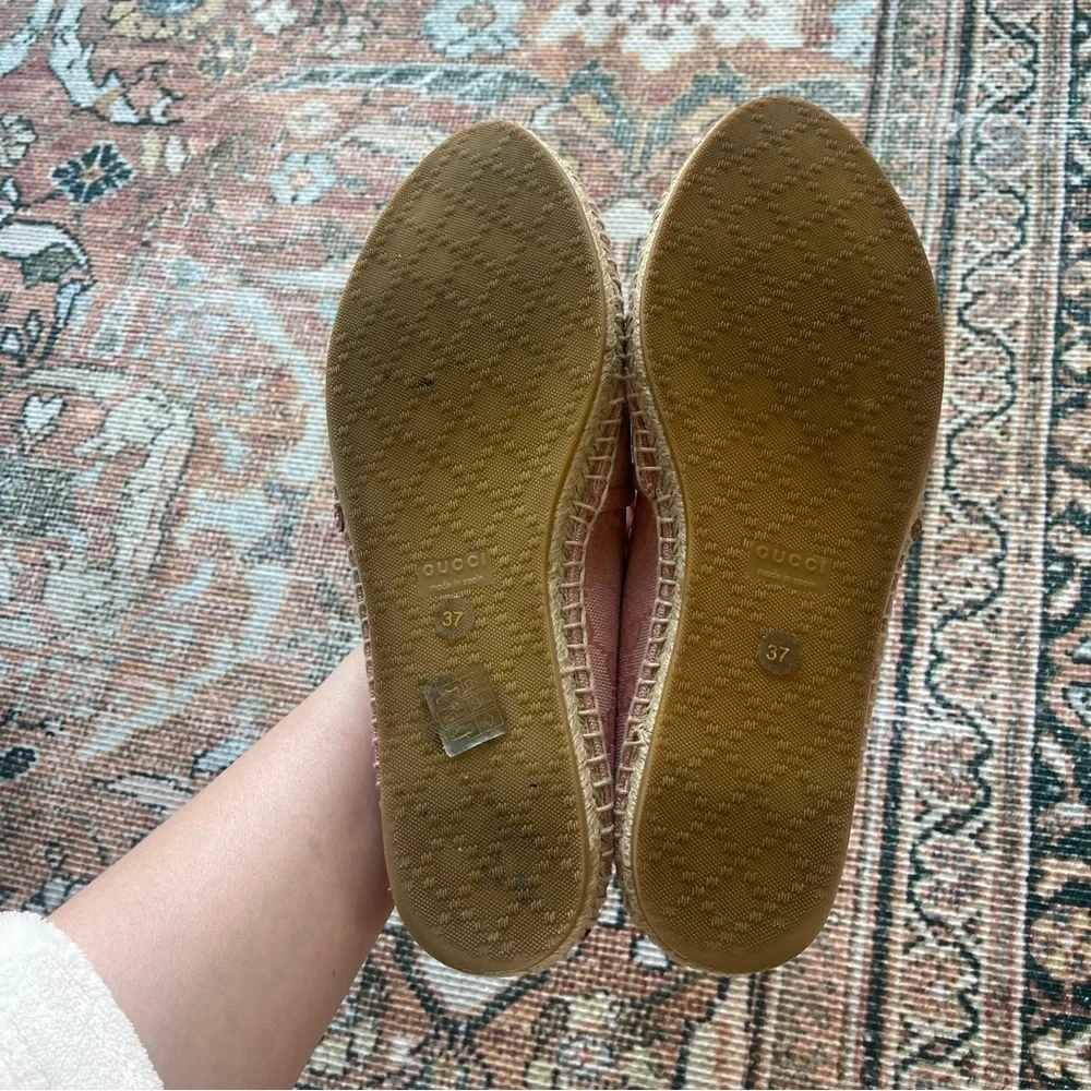 Gucci Pink‎ GG Logo Canvas Espadrilles